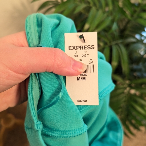 Express Strapless Skater Fit & Flare Mini Dress Mint Green Medium - Picture 8 of 8